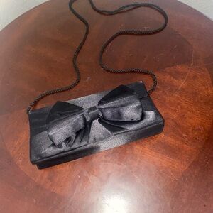 Elegant Black Bow Clutch
